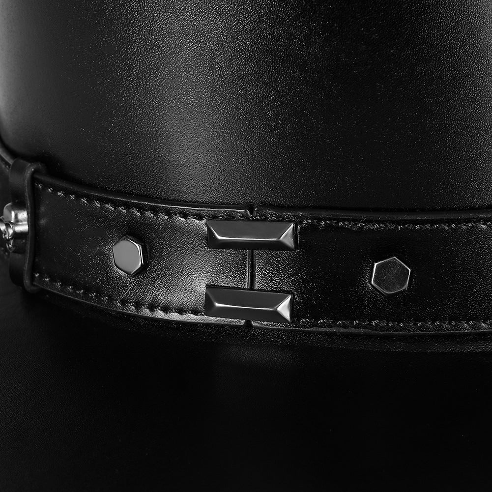 Leather Black Top Hat - Image 6