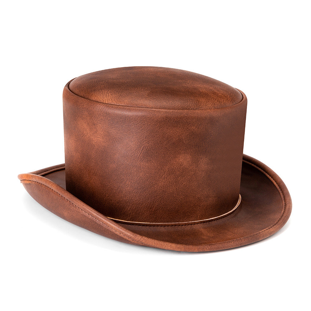 Leather Brown Top Hat - Image 3