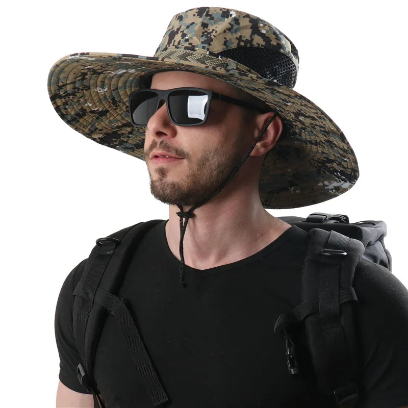 Men and Women Camouflage Large Brim Boonie Hat - Image 2