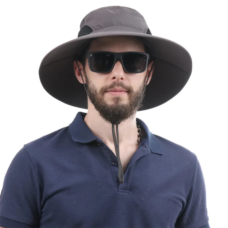 Men and Women Large Brim Waterproof Breathable Outdoor Quick Dry Boonie Hat - Image 8