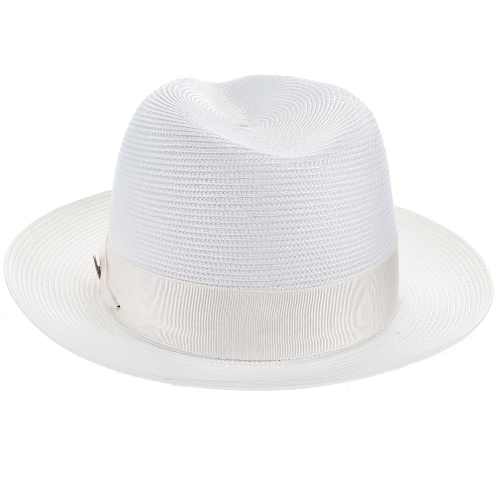 Navy Blue Straw Fedora Hat - Image 19