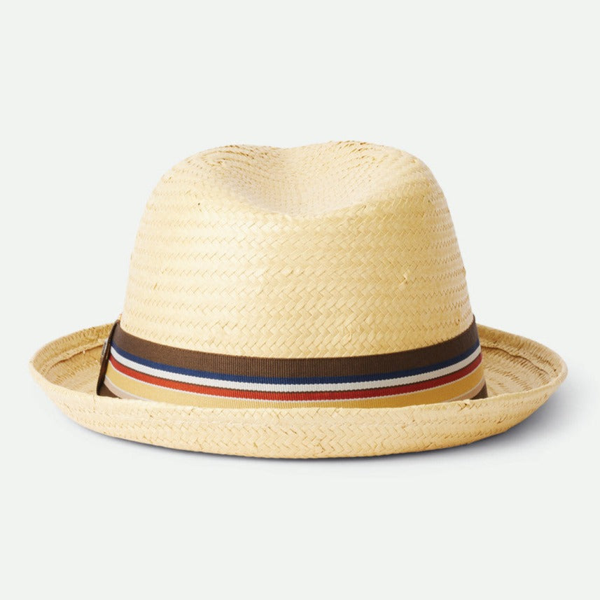 Old-World Straw Fedora-Tan - Image 3