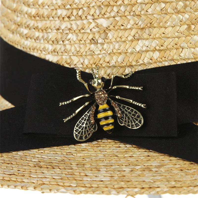 Panama Bow Flat-Top Straw Hat - Image 3