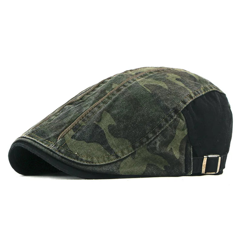 Patchwork Washed Cotton Flat Cap - Image 2