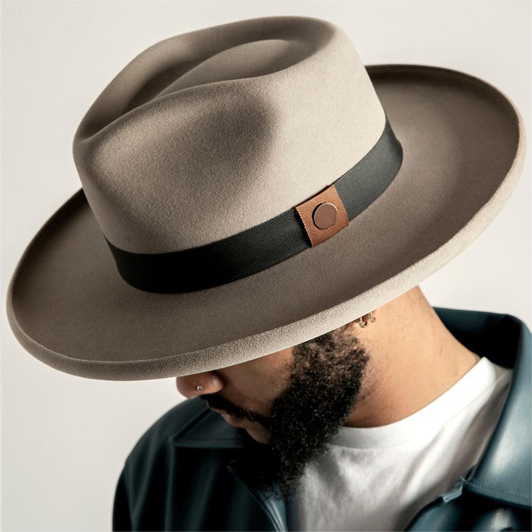 Polished Wide Brim Felt Fedora - Image 14