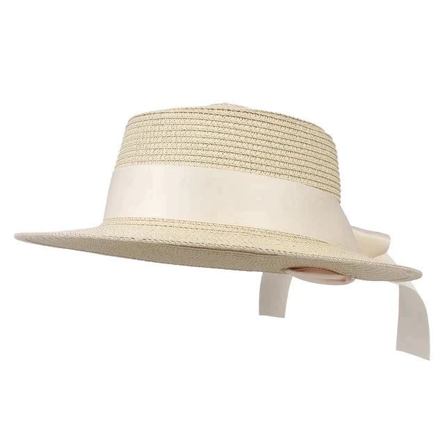 Ribbon Wide Brim Panama Summer Hat - Image 9