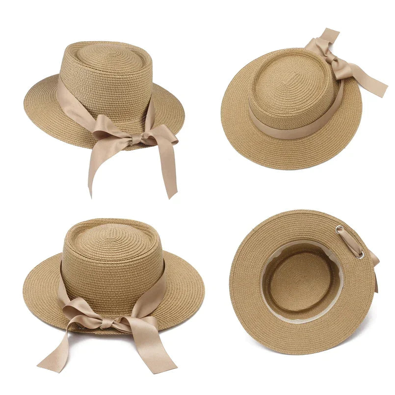 Ribbon Wide Brim Panama Summer Hat - Image 5