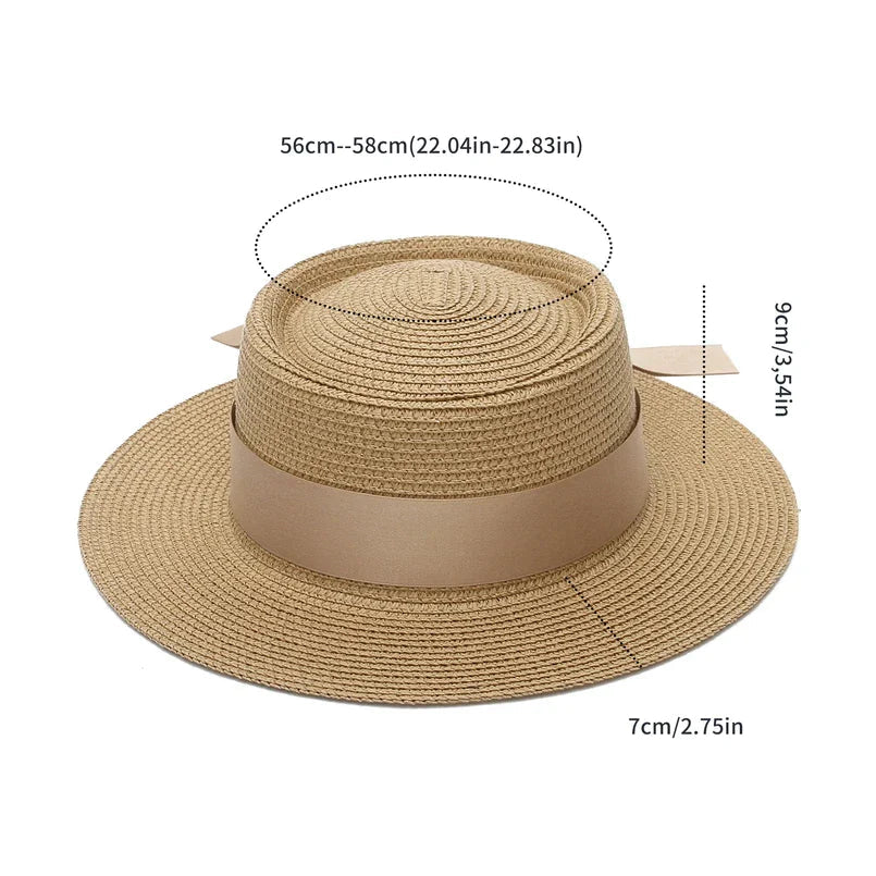 Ribbon Wide Brim Panama Summer Hat - Image 4