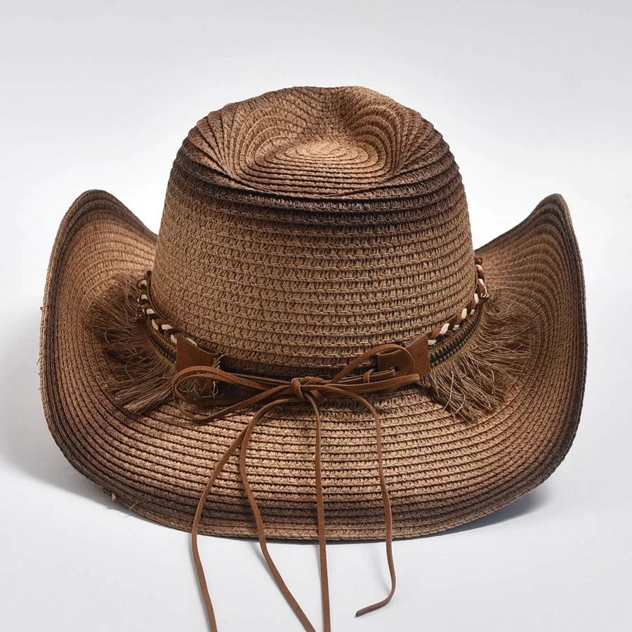 Straw Hat Tassels Western Cowboy Hats - Image 5