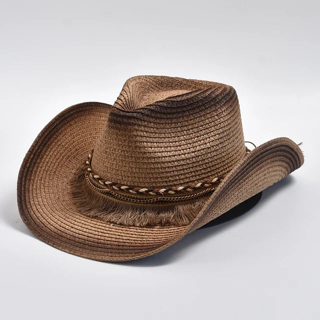 Straw Hat Tassels Western Cowboy Hats - Image 7