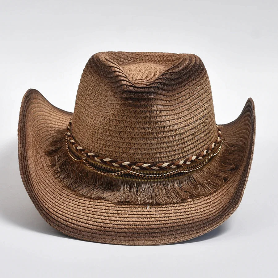 Straw Hat Tassels Western Cowboy Hats - Image 2
