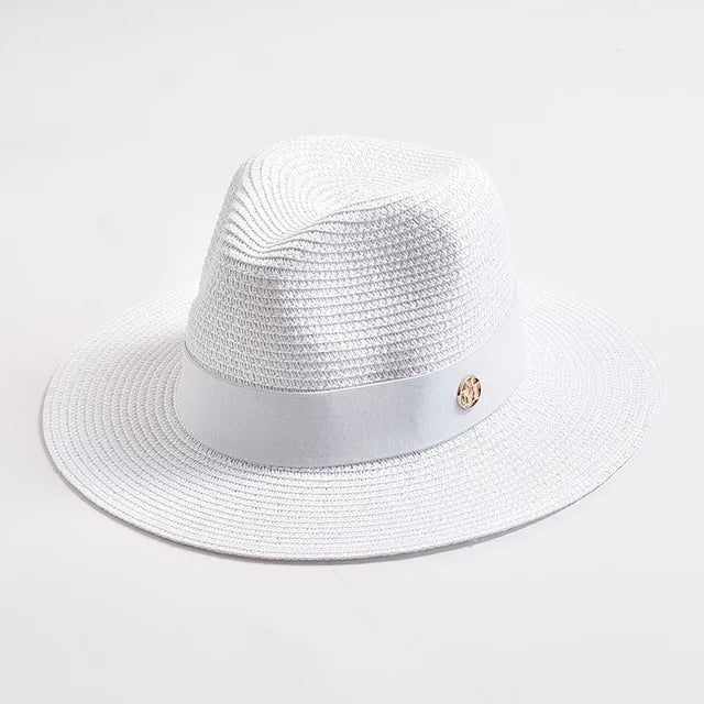 Straw Hats Panama Ribbon Decoration Elegant Luxury Straw Hat