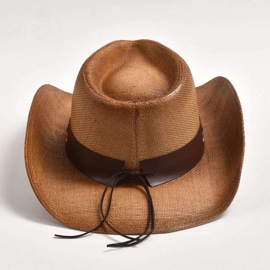 Straw Western Cowboy Hat Vintage Jazz Hat - Image 5