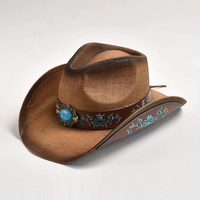 Straw Western Cowboy Hat Vintage Jazz Hat - Image 2