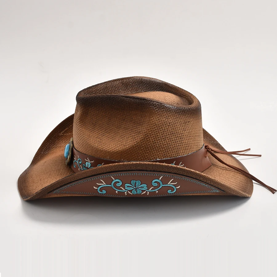 Straw Western Cowboy Hat Vintage Jazz Hat - Image 4