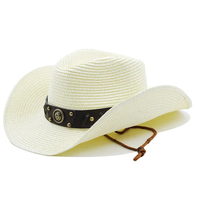 Straw Western Cowboy Hat Wide Brim - Image 10
