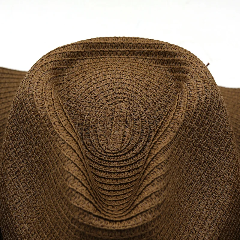 Straw Western Cowboy Hat Wide Brim - Image 4