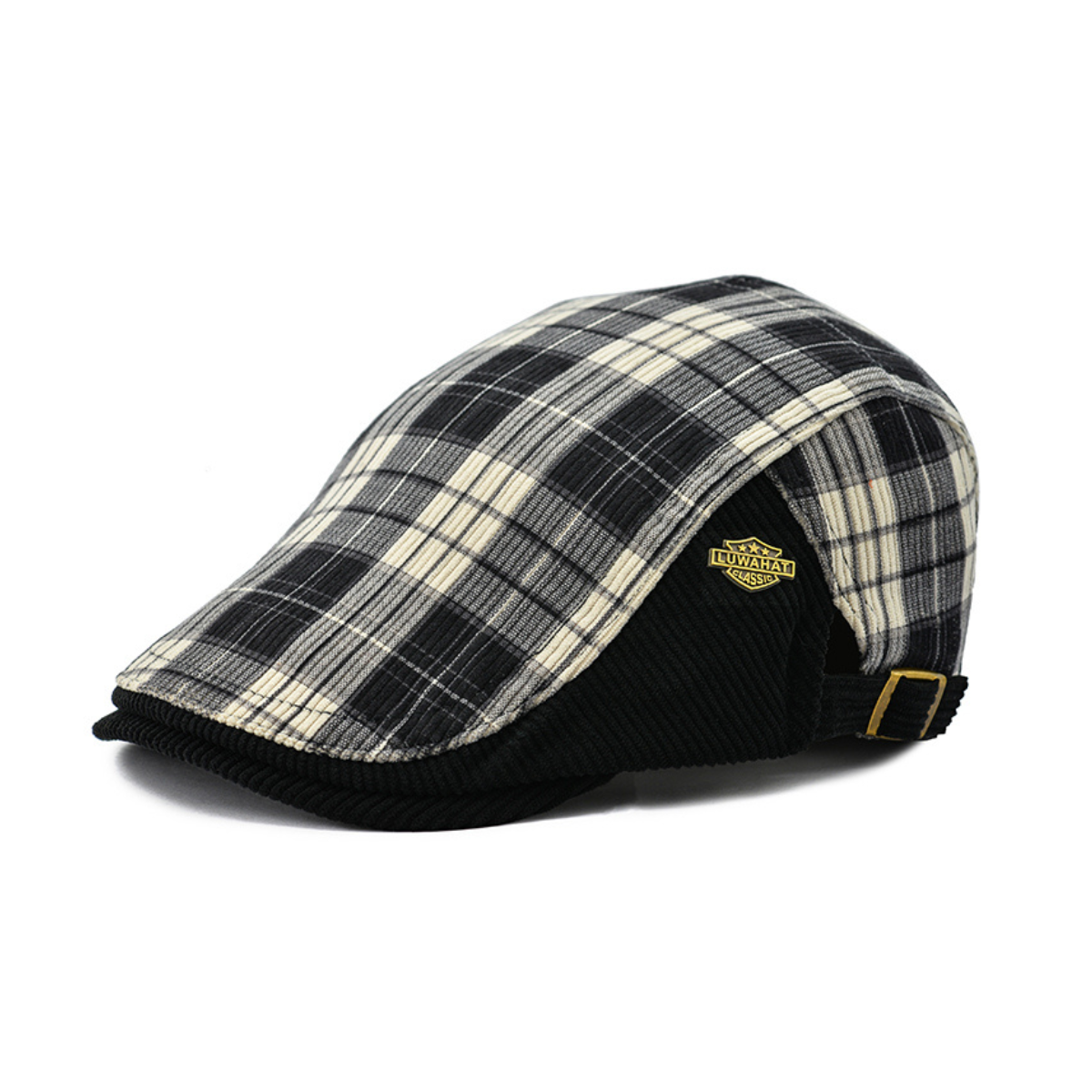 Striped Corduroy Flat Cap - Image 3