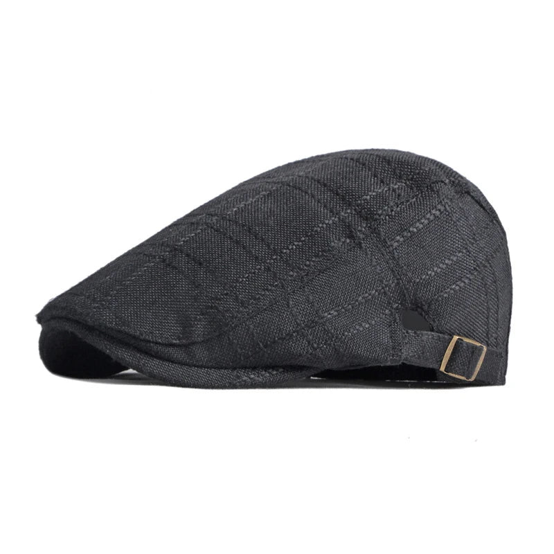 Summer Breathable Plaid Flat Cap - Image 2