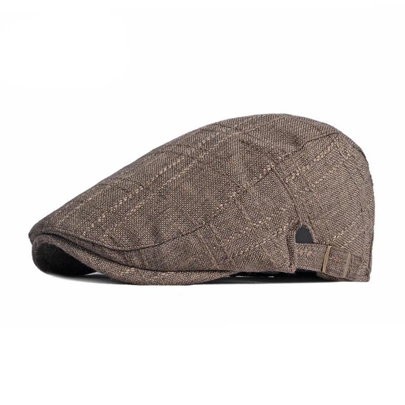 Summer Breathable Plaid Flat Cap - Image 3