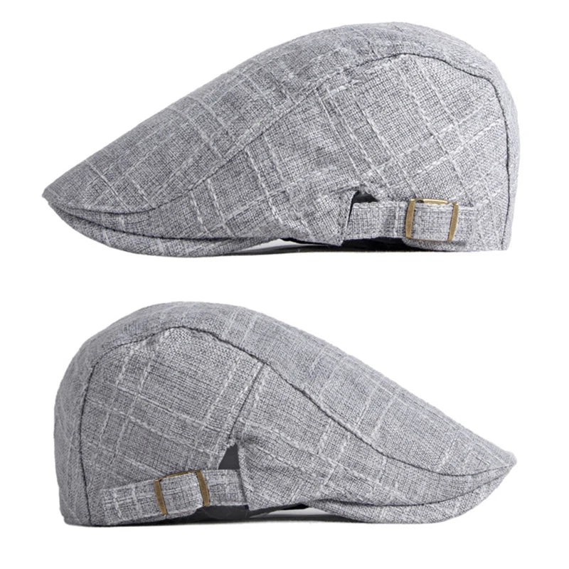 Summer Breathable Plaid Flat Cap - Image 6