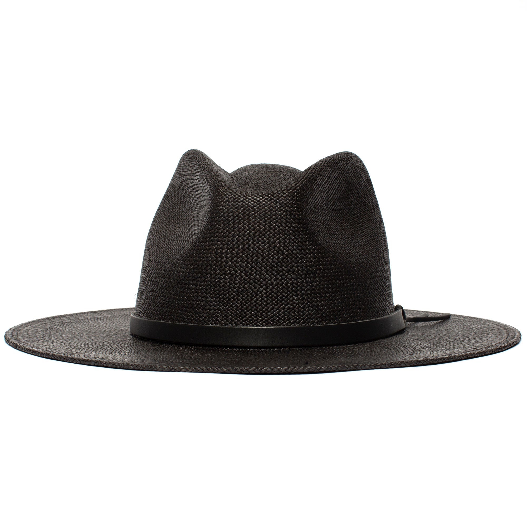 Summer Straw Fedora Hat-Black - Image 3