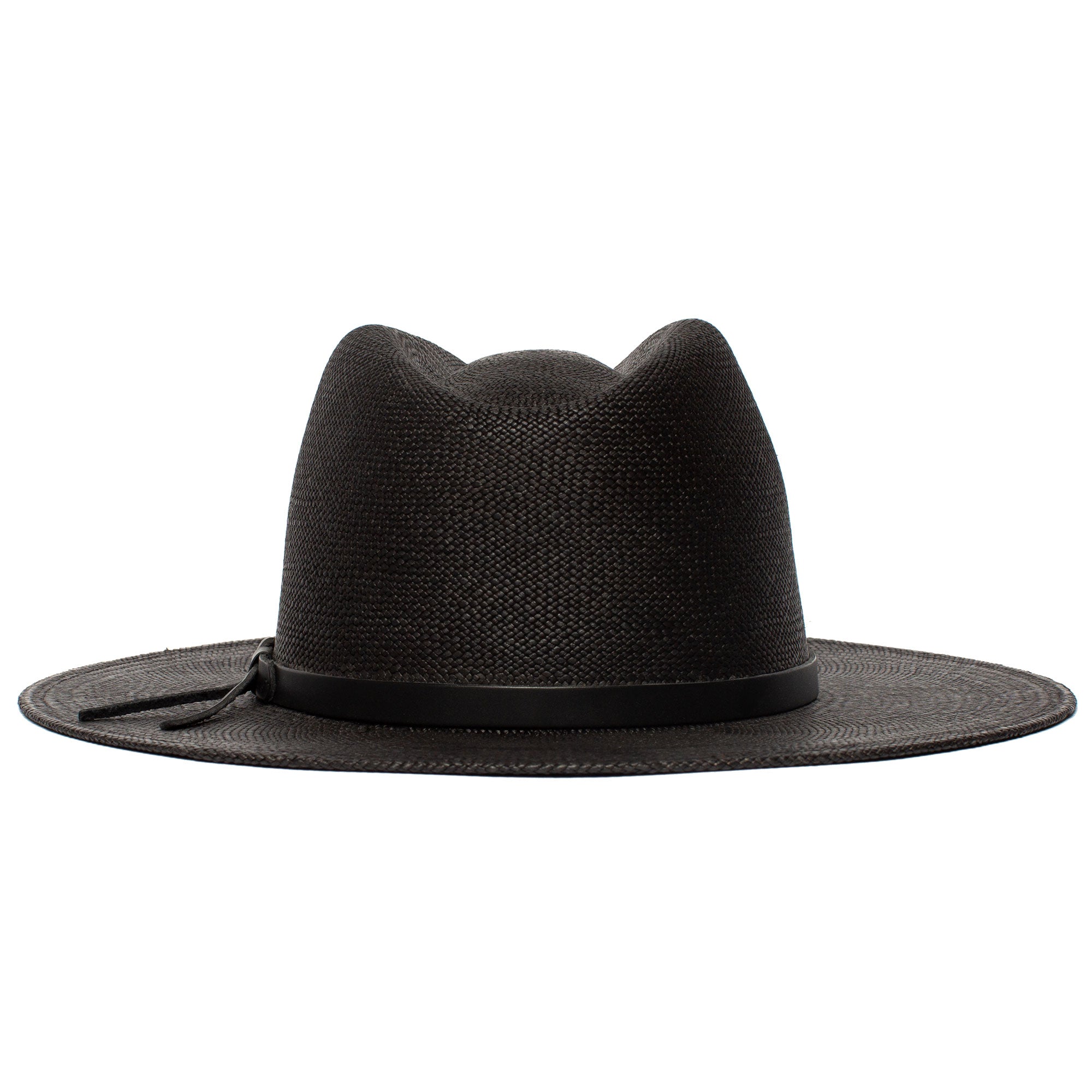 Summer Straw Fedora Hat-Black - Image 4