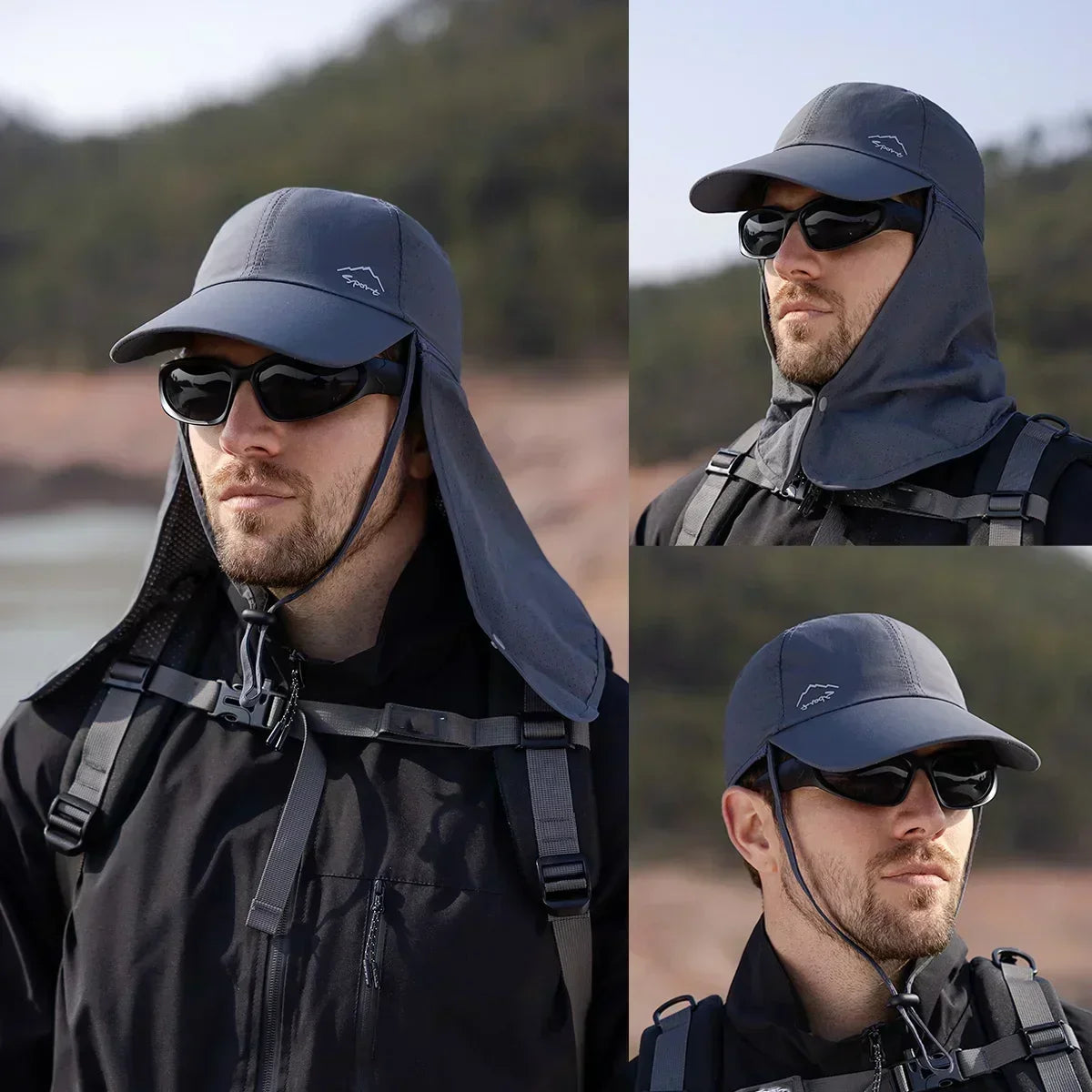 Summer Waterproof Detachable Shawl Breathable Baseball Cap - Image 2