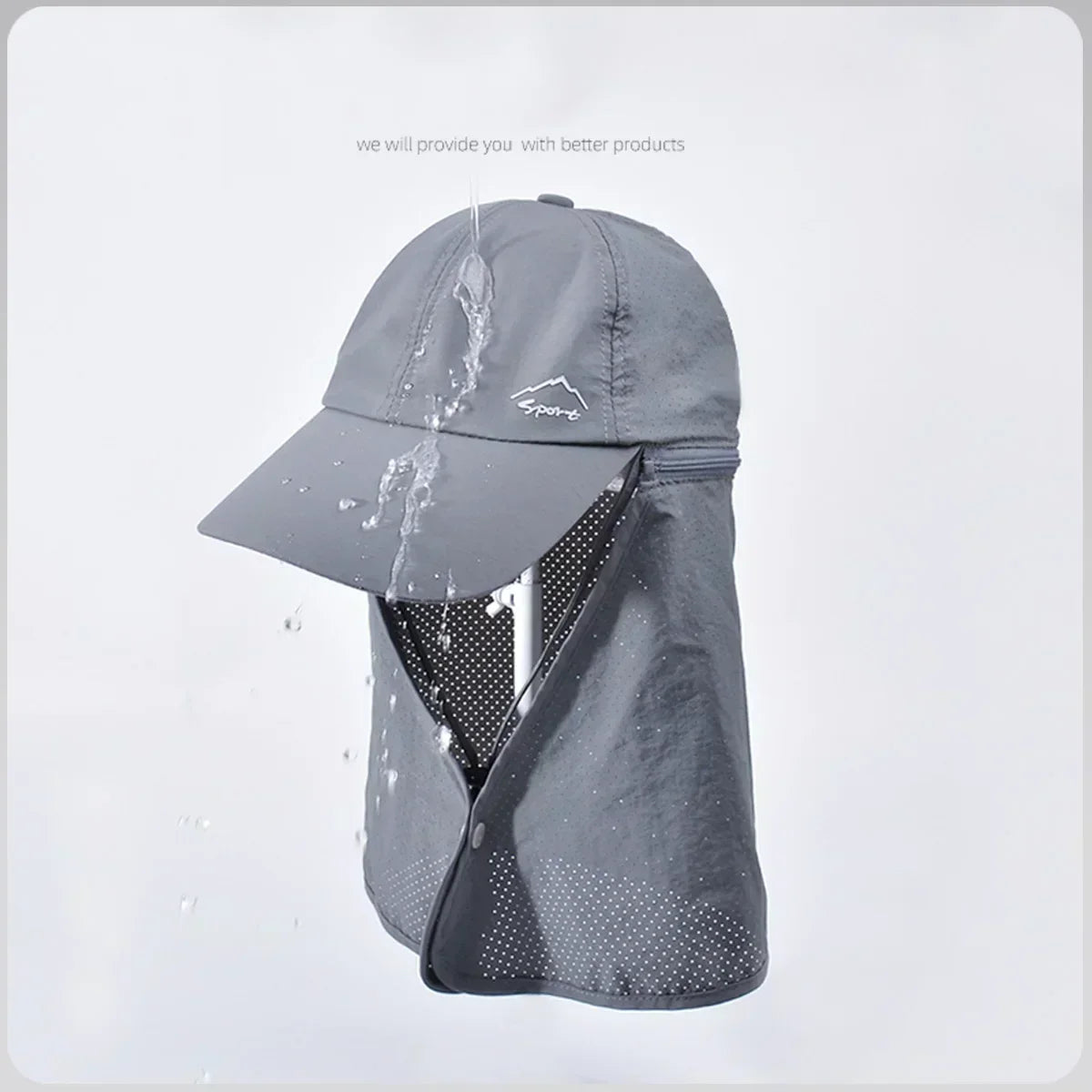 Summer Waterproof Detachable Shawl Breathable Baseball Cap - Image 6