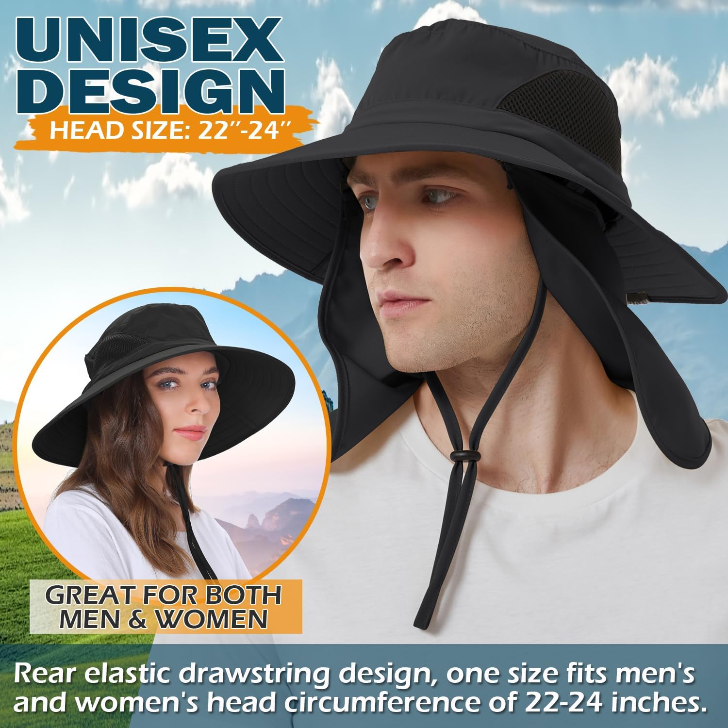 Sun Hat with Neck Flap - Image 4