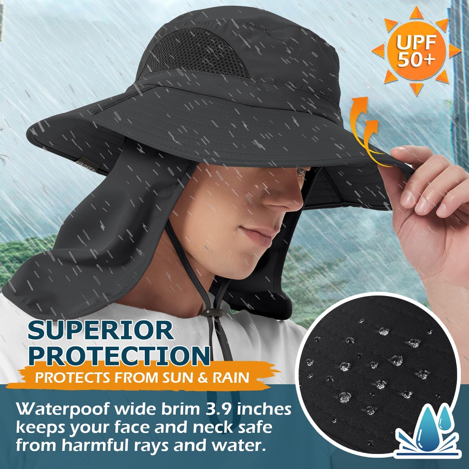 Sun Hat with Neck Flap - Image 5