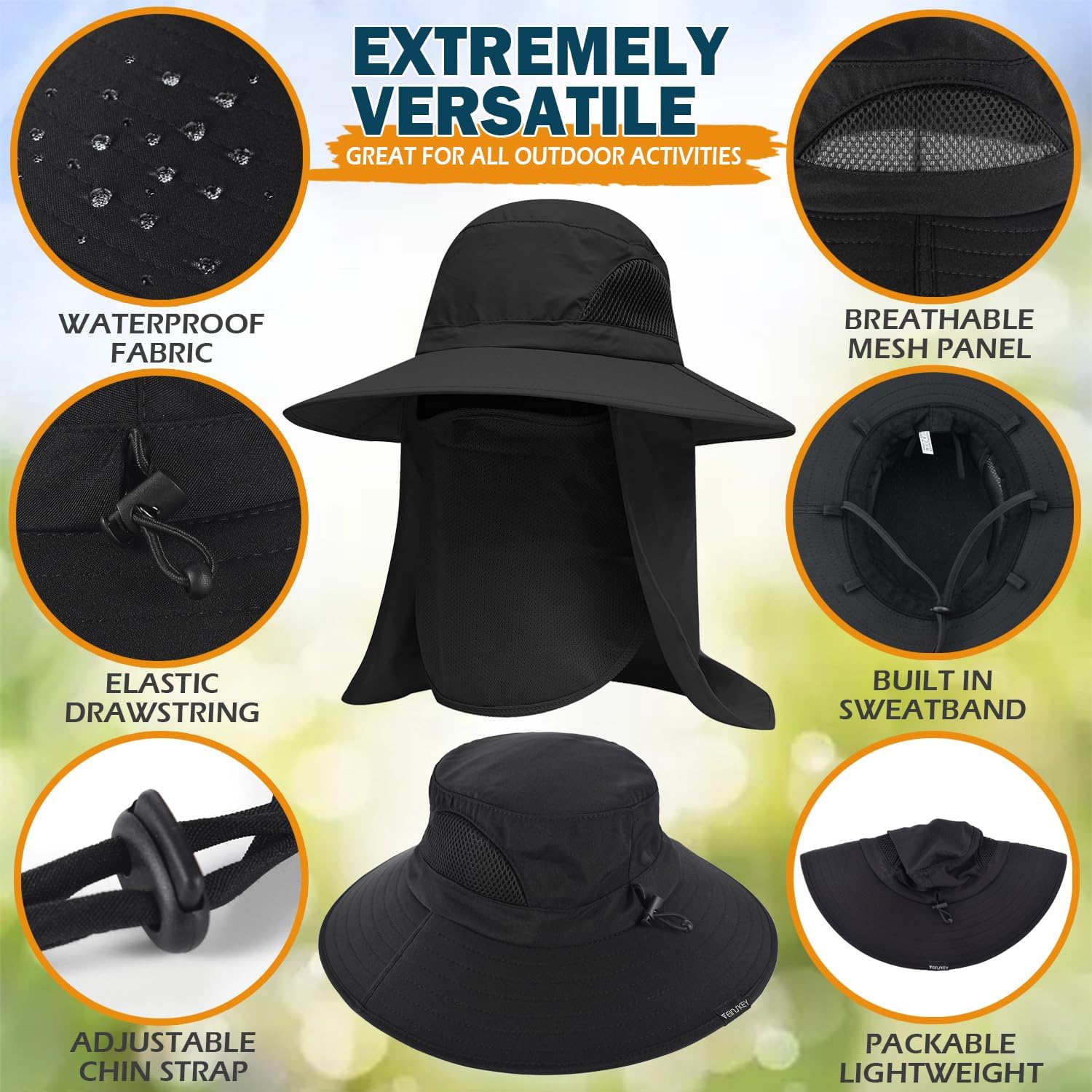 Sun Hat with Neck Flap - Image 2