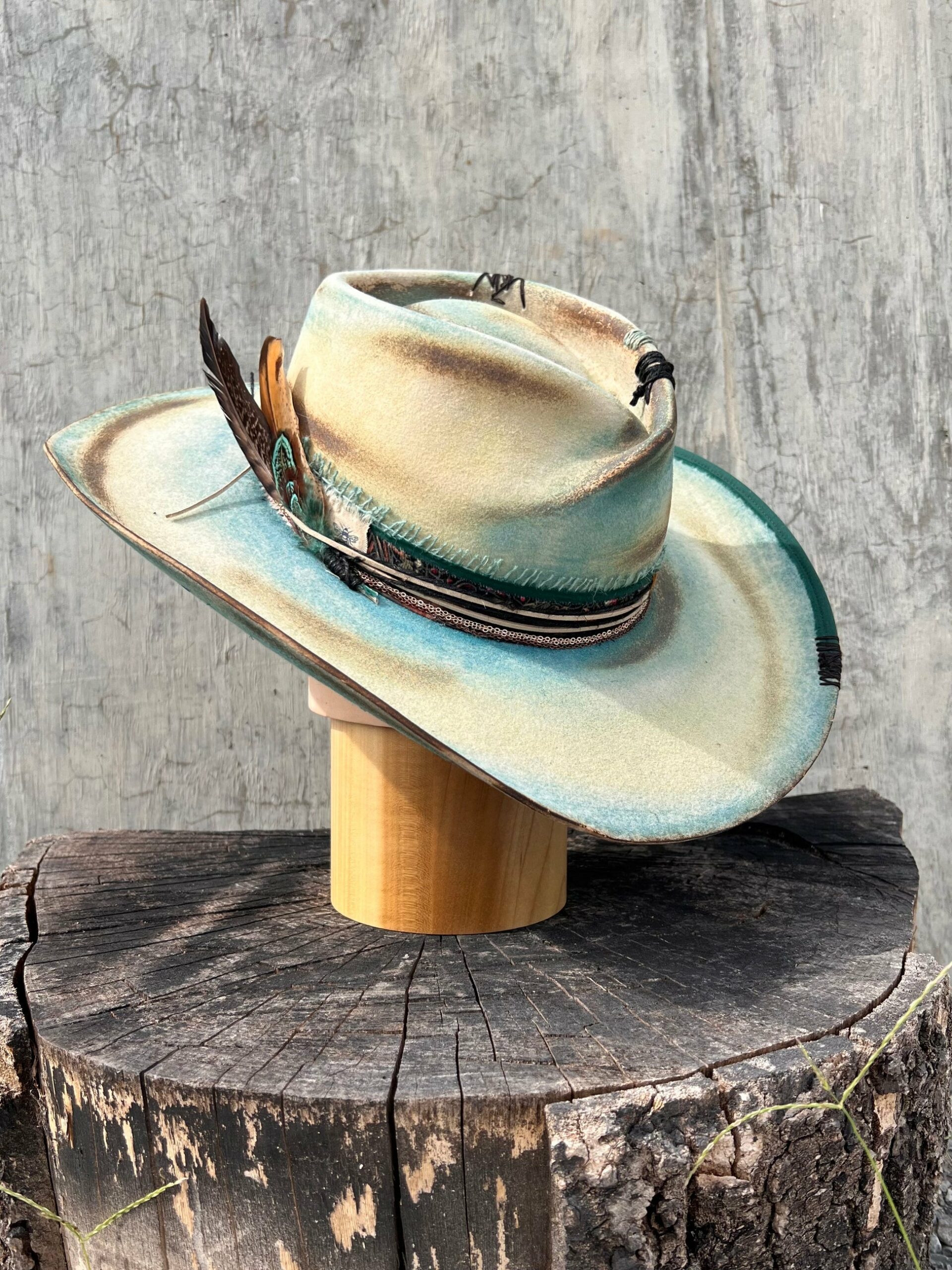 Tempered Teal Vintage Wide-Brimmed Hat - Image 6
