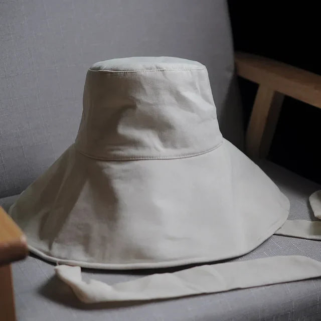 Tie Bucket Hat Foldable UV Cotton Sun Hat - Image 7