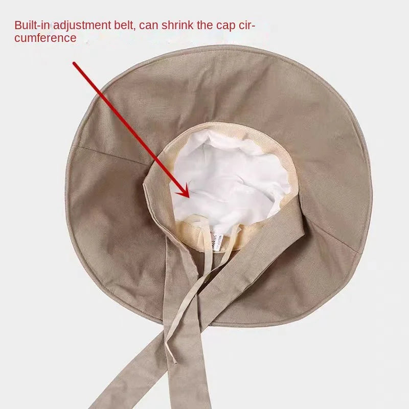 Tie Bucket Hat Foldable UV Cotton Sun Hat - Image 5