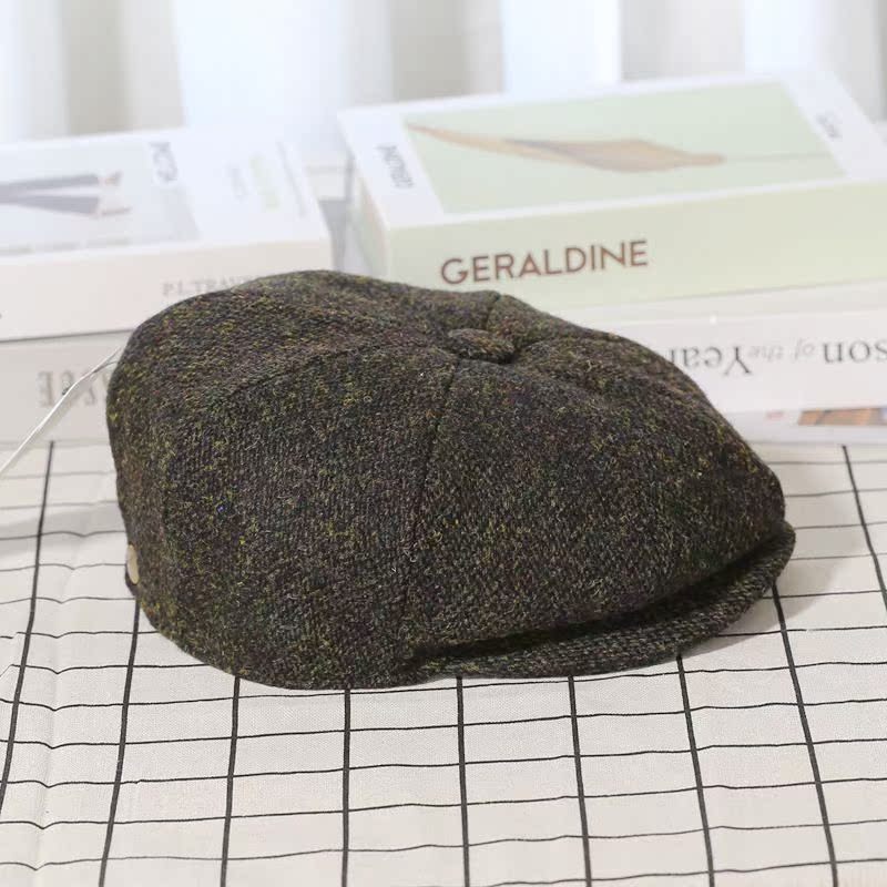 Trendy Vintage Tweed Wool Newsboy Hat - Image 10