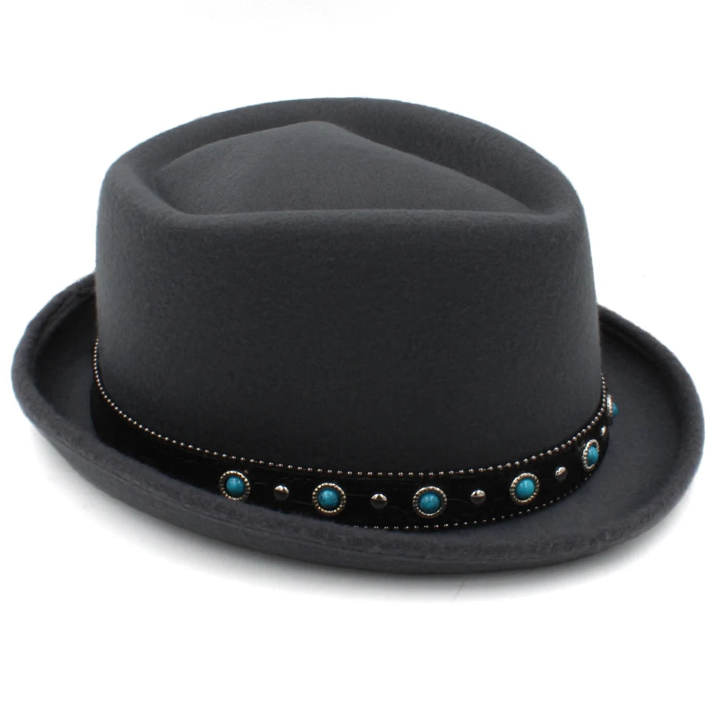 Vintage Inspired Pork Pie Hat Fedora - Image 2