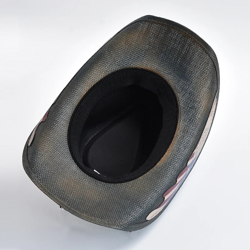 Vintage Straw Western Cowboy Hat Jazz Hat - Image 5