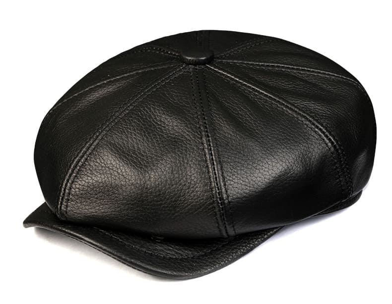 Wembley Genuine Leather Newsboy Cap - Image 10