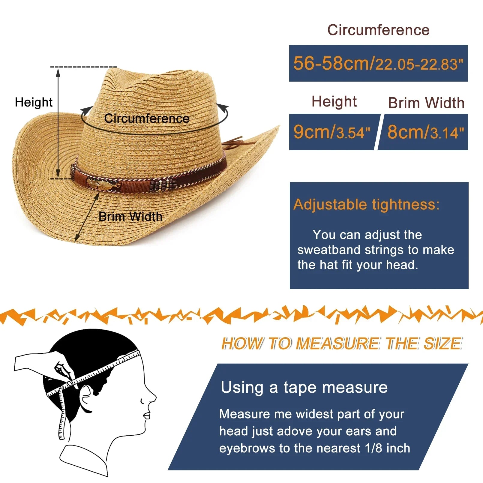 Western Cowboy Straw Sun Hat - Image 5