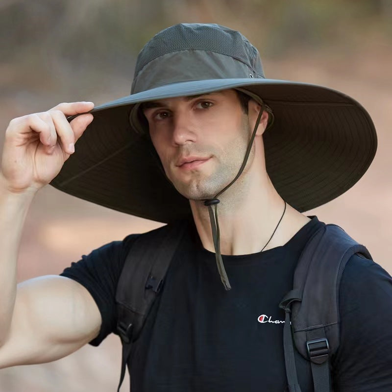 Wide Brim Men's Solid Color Waterproof Boonie Hats - Image 4
