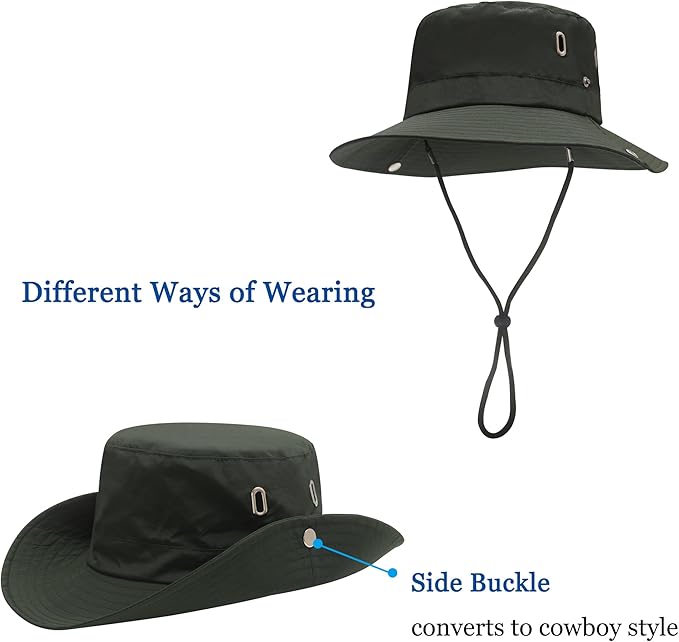 Women Men UPF 50+ Waterproof Wide Brim Fishing Hats - Image 4