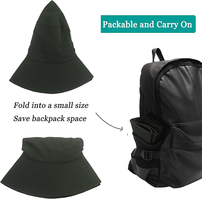 Women Men UPF 50+ Waterproof Wide Brim Fishing Hats - Image 3