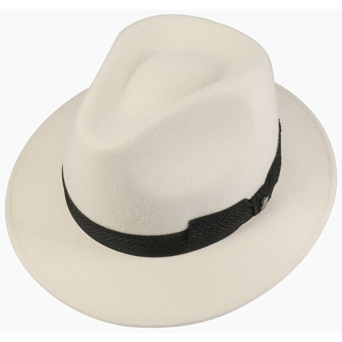 Women White Patterson Traveller Fedora Hat - Image 2