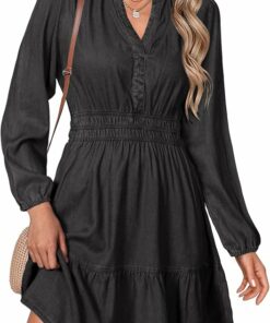 Casual Long Sleeve Denim Dress RI21