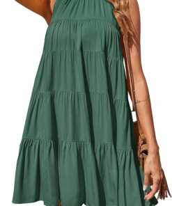 Green Summer Mini Sundress RI39
