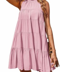 Halter Neck Flowy Mini Sundress RI38