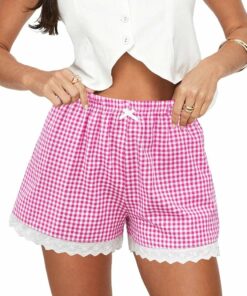 Pinky Sleep Plaid Shorts RI48
