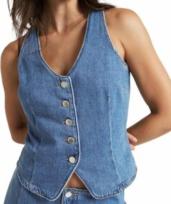 Vintage Jean Suit Waistcoat Vest RI35